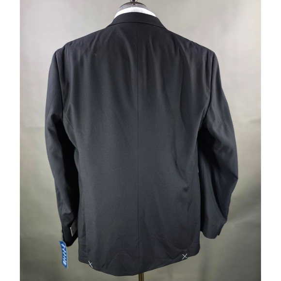 Kenneth Cole Reaction 2 Piece Suit Mens 46L Pants 40W Black Business Casual NWT - Picture 4 of 15